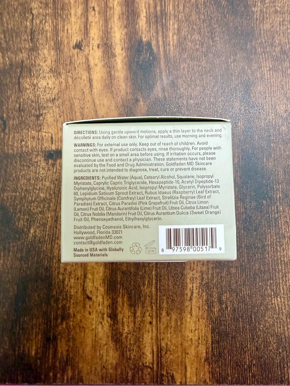 Goldfaden Md new box